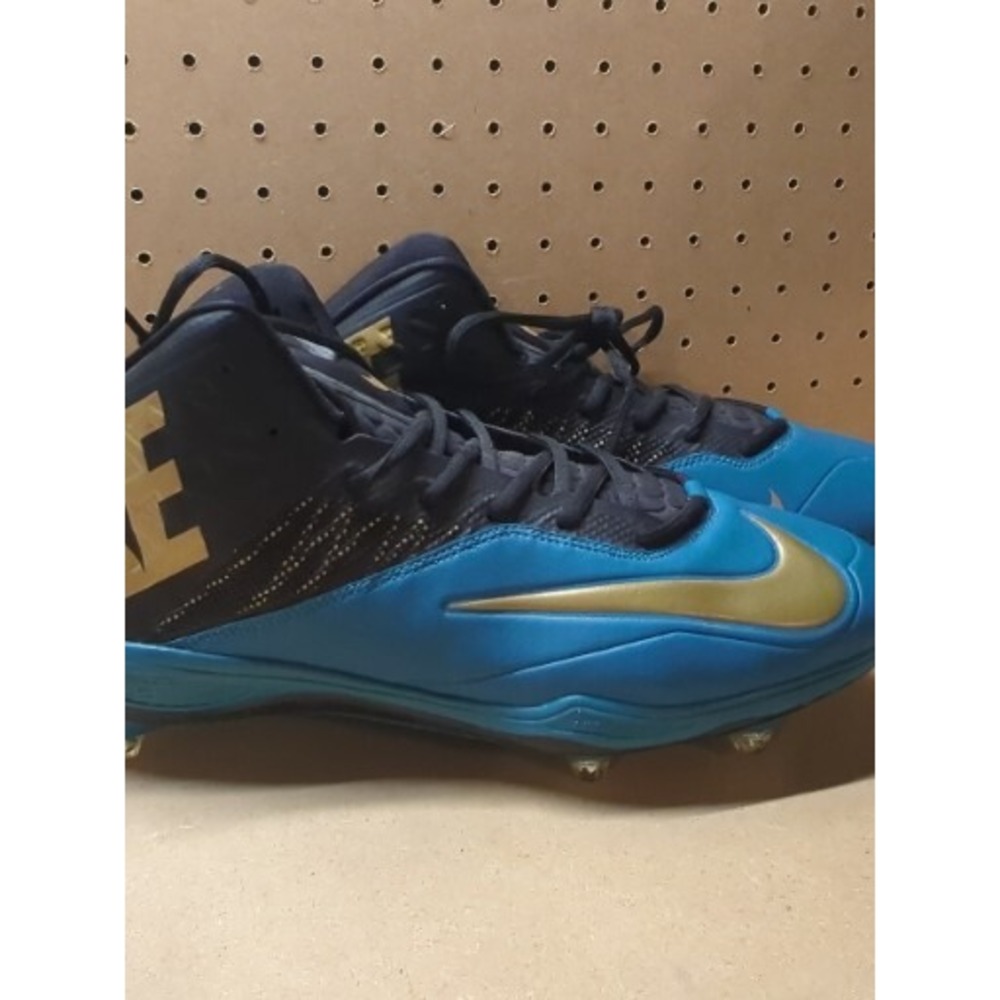 Nike Zoom Code Football Cleats Black Gold Teal 620501-015 Size 12.5 Brand New